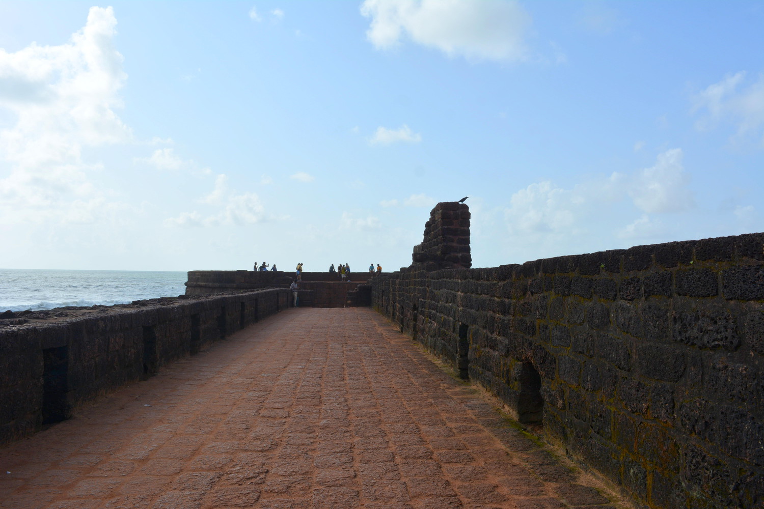 View of sea from the walls of a fort