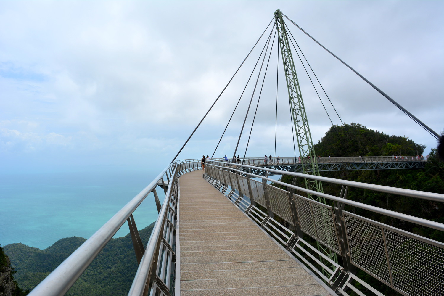 View of the curved walkway of Langkawi Sky Bridge