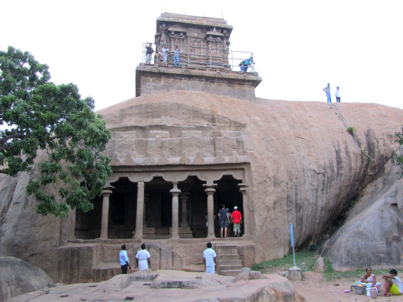 A rock-cut granite-carved cave temple known as Mahishasuramardini Cave