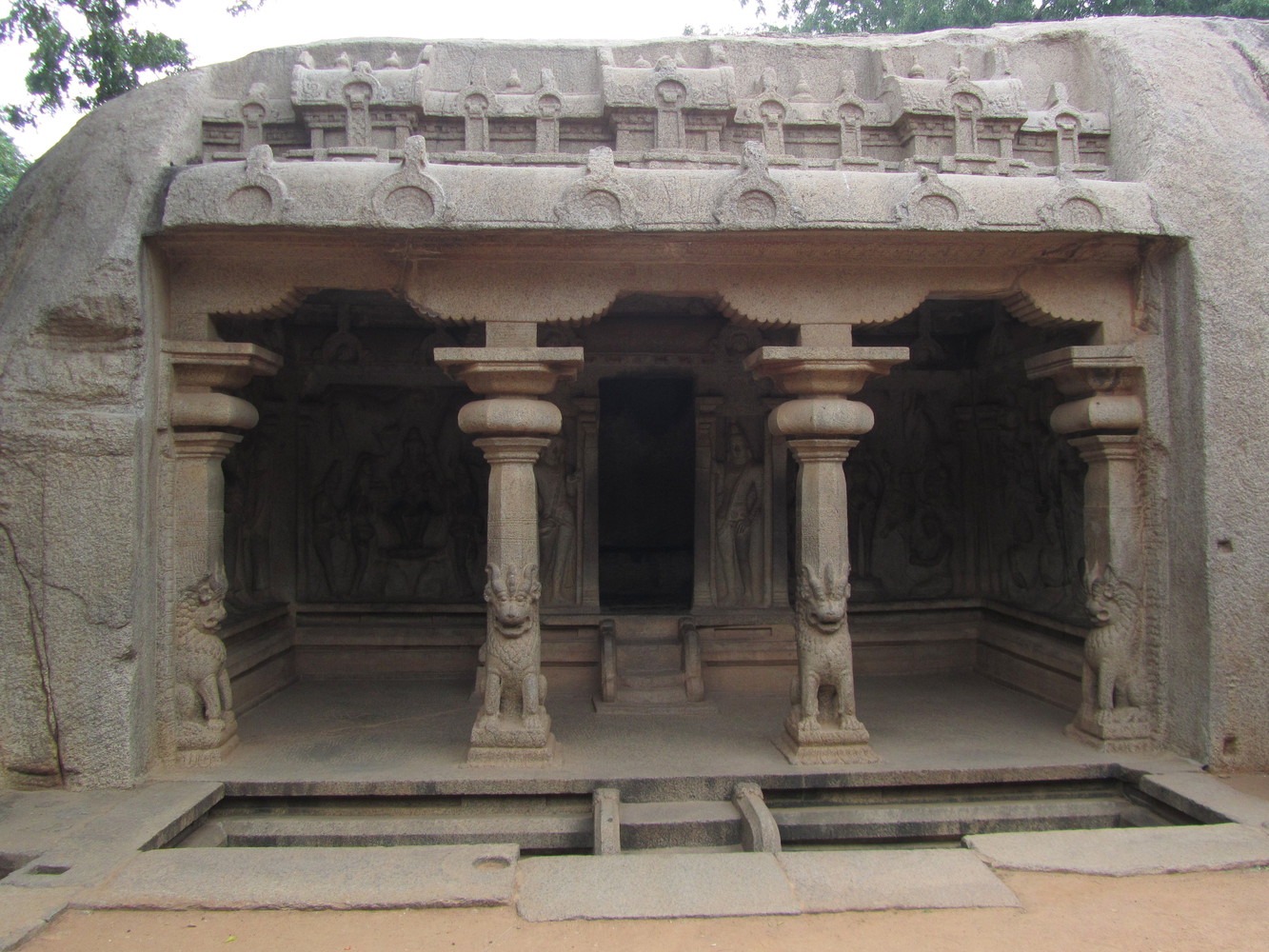 A rock-cut temple known as Varaha Cave